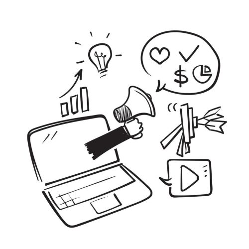 hand-drawn-doodle-digital-marketing-web-analytics-illustration-isolated-vector
